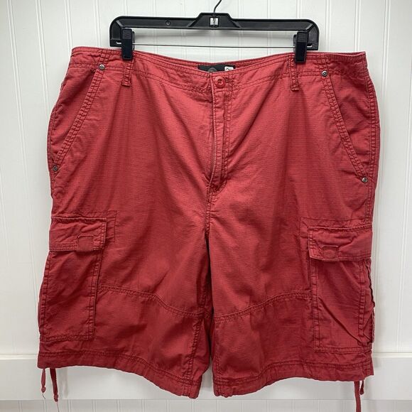 Vintage Ocean Pacific OP Cargo Shorts Mens 40 Red Ripstop Cotton Long Baggy - Picture 1 of 12